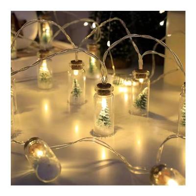 China Beautiful 10 Lamps 20 Lights Fairy Tale Transparent Glass LED Wishing Bottle Christmas Tree Decorative Light String for sale