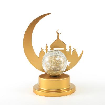 China New moon iron Ramadan LED border lamp the castle battery box night lamp for sale