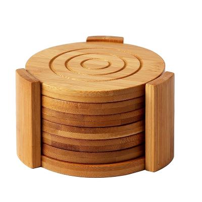 China New Design Sustainable Durability Custom Customized Wooden Special Shaped Bamboo Log Beer Coaster for sale