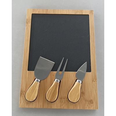 China Factory direct sales disposable slate bamboo cutting board cheese board set for kitchen for sale