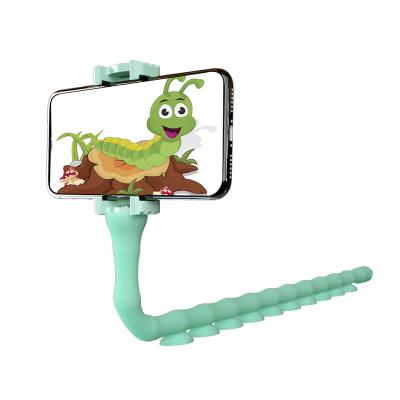 China Adjustable Neck High Density Rubber Lazy Bracket Smartphone Worm Cell Phone Stand Mobile Lazy Bracket for sale