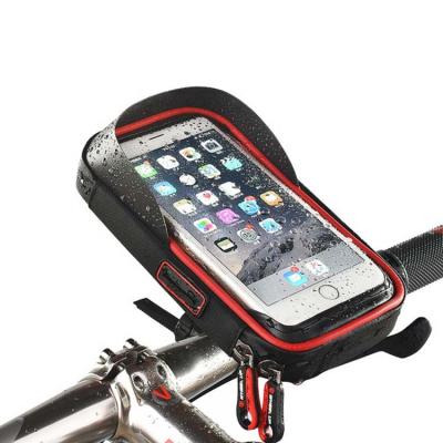 China Universal Touch Screen 6.0 Inch Waterproof Bicycle Handlebar Phone Holder Bike Cell Phone Bag for sale