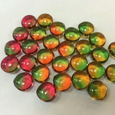 China Bi Color Watermelon Tourmaline Lab Created Cabochon Gems Cut Watermelon Tourmaline Stone for sale