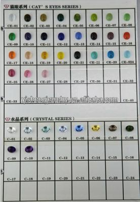 China Iridescent / Iridescent Color Chart of Cat's Eye and Crystal Wuzhou Yisheng Jewelry for sale