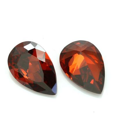 China Zircon Regular In Stock Pear Shape Synthetic AAA Gemstones Garnet Zircon for sale