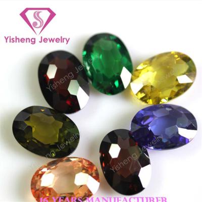 China Heat Resistant Zirconia Stone Oval Shape Various Colors Random Cut Gemstones Cheap Wholesale for sale