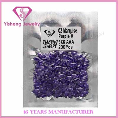 China Wholesale Iridescent/Small Size Iridescent Violet Synthetic Marquise Cubic Stone Syntetische Edelsteine for sale