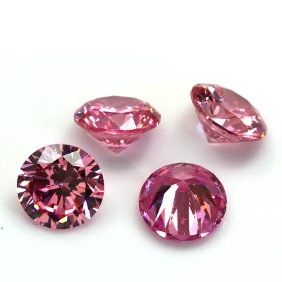 China Zircon Stone Wax Loose Setting 2.0mm Diamond Cut Synthetic Pink CZ Gemstone for sale