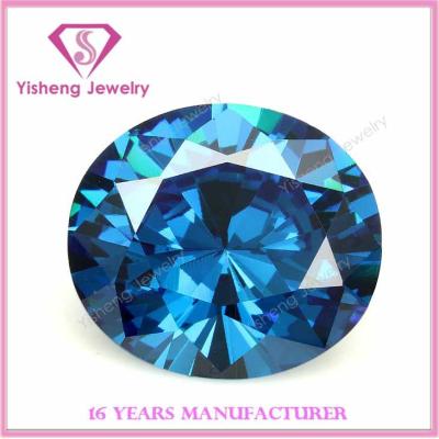 China Iridescent / Iridescent Factory Direct Sale Oval Shape Blue Turquoise Gemstone Kashmir Sapphire for sale