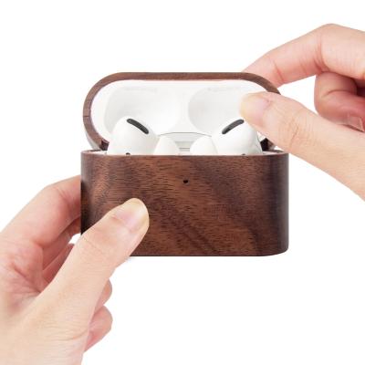 China New Arrival Exquisite Walnut Wood Open Earphone Case For AirPods 1\2\pro 3 for sale