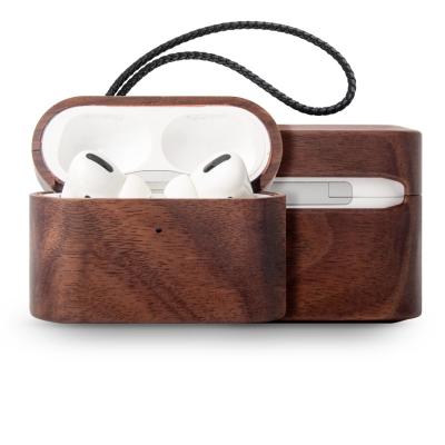 China XGUO OEM Exquisite Luxury Case For Airpods Cover Wooden Cases For AirPods Pro Wooden Case With Leather Strap for sale