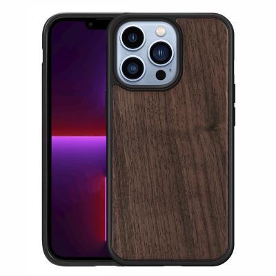 China Magnetic Shockproof Shockproof Wooden TPU Phone Case For iPhone 13 pro Max Phone Case for sale