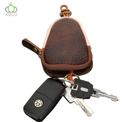 China Fashional Key Case New Arrivals Zipper Opening Genuine Leather Key Chain Bag Applicable To Car Key And Screen Start Key for sale