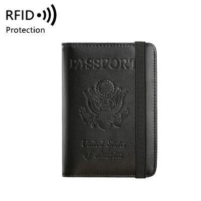 China Fasion Custom Passport Holder RFID Leather Passport and Vaccine Card Holder for sale