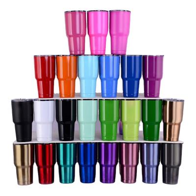 China Viable 20 Colors Mixed Stainless Steel 30oz Double Wall Insulated Modern Bulk Vacuum Travel Mug Tumbler Cups With Lid Logo for sale