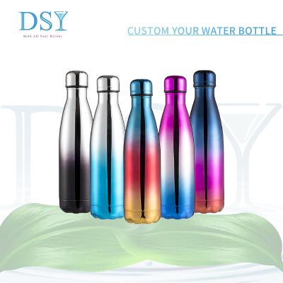 China Sustainable Vacuum Double Wall Plating Stainless Steel Metallic Cola Coke Rolling Water Bottle for sale