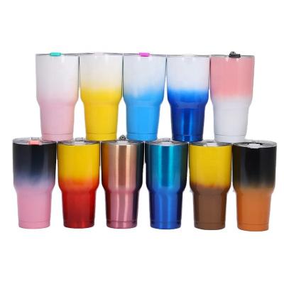 China RTS Vacuum 30oz Stainless Steel Colorful Double Walled Tumbler Mugs Viable Cheap Bulk Gradient Custom Ramp Coffee Mug for sale