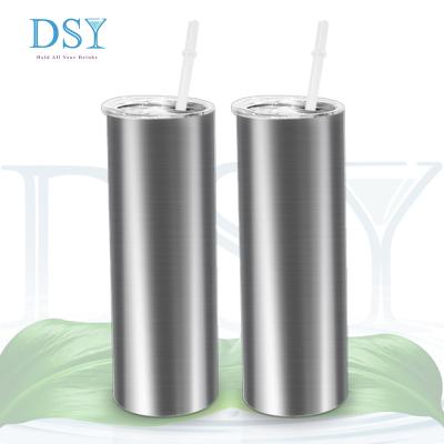 China Wholesale 15oz 20oz 30oz Sustainable Stainless Steel Double Wall Insulated Lean Vacuum Stainless Steel Tumbler Cups With Straw for sale