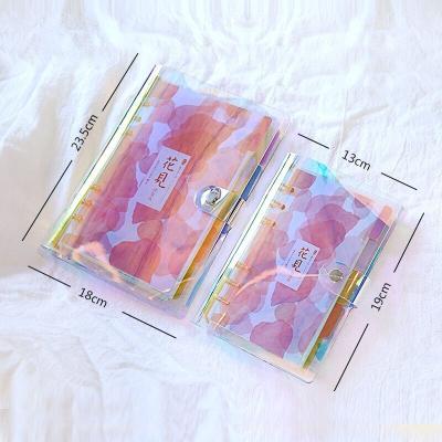 China A4 A5 A6 A7 PVC Binder Holder Folder Sheet 6 Holes Student Notebook Bag Style Transparent Leather Packing Binder Cover for sale