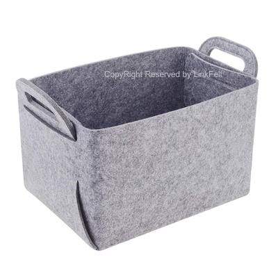 China Sustainable Factory Handmade Laundry Toys Clothes /food Felt Fabric Storage Baskets for sale