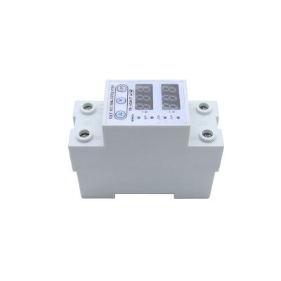 China Voltage & 63A DinRail Current Protector Adjustable Over and Under Voltage Protector Over 230V Protection Relay Current Protection Device Overload High Low for sale