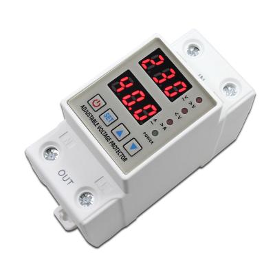 China JIW 40A 63A 230V Digital Adjustable Protector Din Current-Voltage Rail Over Under Voltage Protector for sale