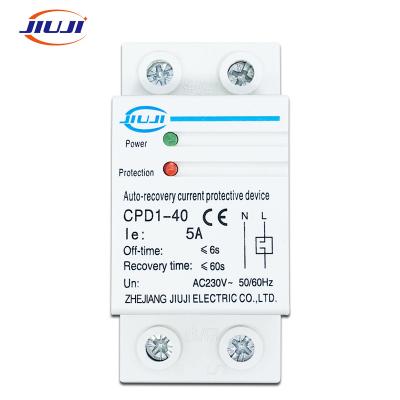 China 5A 5ampere 1150W household din rail auto recovery reconnect current limiting protection device protector CPD1-40 for sale