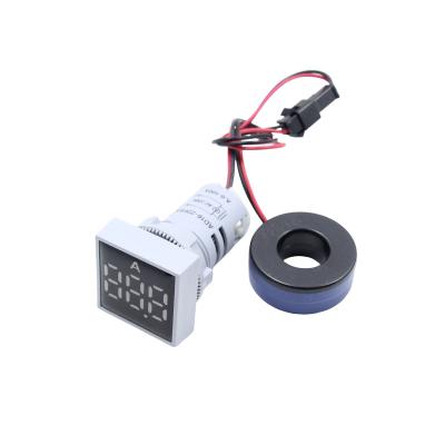 China 22MM 0-100A Mini Ammeter Panel Digital Display AD16 Signal Lamp Signal Lamp Square Current Amp Meter LED 0-100A for sale