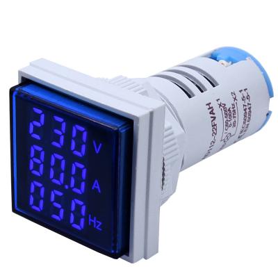 China 3in1 Digital 60-500V 100A 20-75Hz LED Volt AC Ammeter Voltmeter Frequency Voltage Indicator Meter AD16-22FVAH for sale