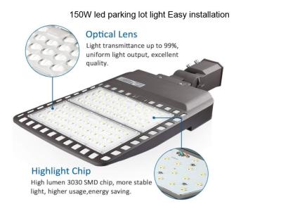 China 150W conduziu o motorista branco morno de Adoptor Sosen do ajustador do deslizamento das luzes de polo 19500lm do parque de estacionamento à venda