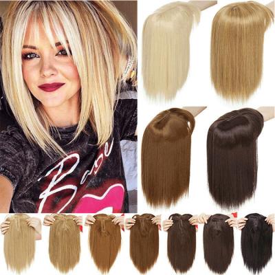 China Brazilian Hair Wig Virgin Silk Low Top Clip In Hair Topper For Thinning Hair Natural Color Women's Hair Topper for sale