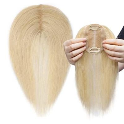 China Brazilian Remy Hair Human Hair Topper Pieces, 12 Inches Full Hand Tied Brazilain Hair For Natural Look, Free Part Style For Hair Loss for sale