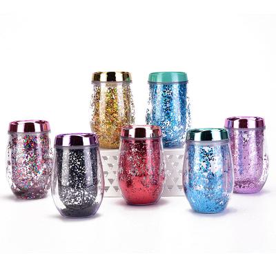 China 10oz Double Wall Coffee and Juice Tumbler Christmas Iridescence Insulated Plastic Tumbler KOREAN WB065K for sale