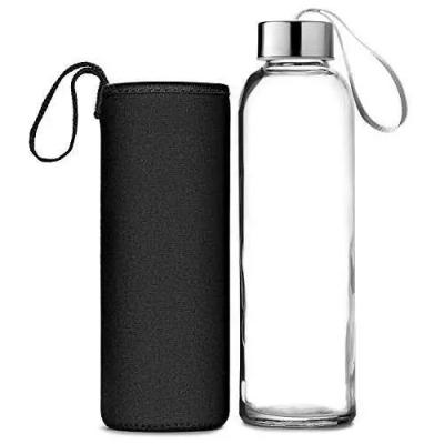 China Factory PORTABLE Water Bottle Amazon Rose Quartz Chip Tumbled Stone Glass Water Bottle, Crystal Water Bottle for sale