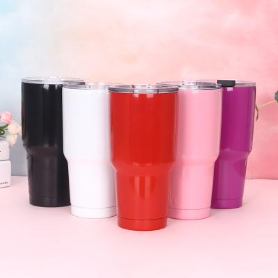 China Wholesale Disposable High Quality Custom Insulated Double Wall Stainless Steel Coffee Tumbler Cups With Lid For Drinking for sale