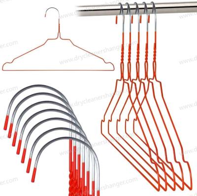 China 1.9/2.3mm Electro Galvanized Steel Silver Round Hook Metallic Wire Hangers for sale