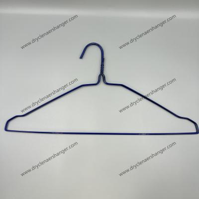 China 16 inch White Blue Yellow Dry Cleaner Non Slip Wire Hangers with 365 Days for sale