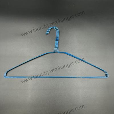 China Low Carbon Steel Wire  Hangers For Dry Cleaners In Blue for sale