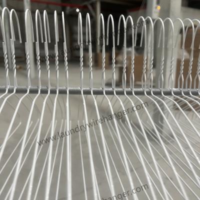 China Eco Friendly Low Carbon Steel Wire Coat Hangers For Dry Cleaners In White for sale