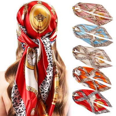 China Custom Square Ladies Silk Scarf Retro Scarf Silk Bondage Hijab Scarves China Manufacturer Silk Printing Smooth Silk for sale