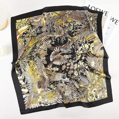 China Square New Arrival Custom Design Lady Print Scarf Luxury Multifunction Scarf 70x70 Small En Foulard Silk Satin Vintage for sale