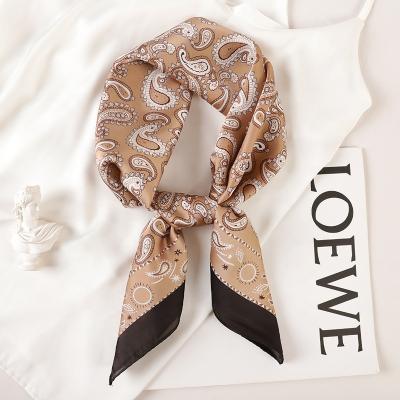 China New Arrival Women's Headband Accessories Bandanas 70cm Twill Square Luxury Italian Square Satin Silk Scarf for sale