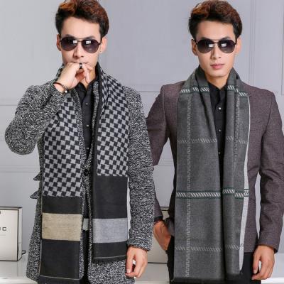 China New Classic Factory Style Men's Simple Scarf European Style Luxury Men's Business Casual Dress Scarves Thick Cashmere Scarves Warm For Men for sale