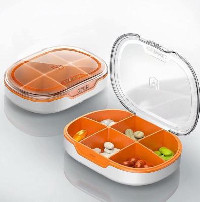 China Portable Plastic Pill Box Other 6 Portable Plastic Compartments for sale