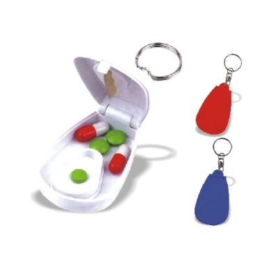 China promotional plastic tablet / pill box with cutter, pill cutter with key ring ST3499 for sale