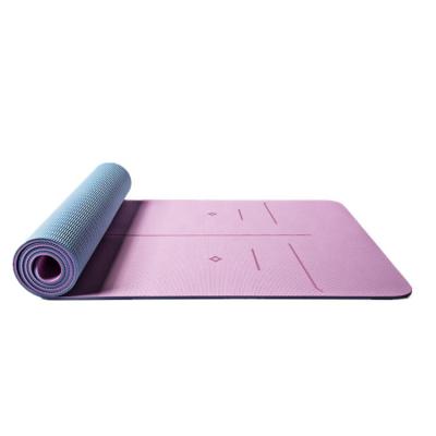 China Non-slip Anti Slip Double Layer Strip Yoga Mat for sale