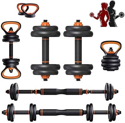 China Weightlifting 6 in1adjustable cast iron barbell and dumbbell set for sale