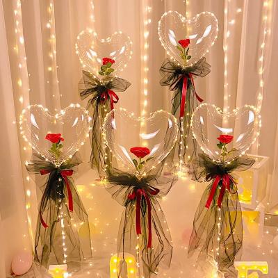 China Marry the & Heart-shaped Bobo Ball Rose Bouquet Diy Tanabata Confession Of Engagement Luminous Love Wedding Engagement Balloon Decoration Stage Lu Layout for sale