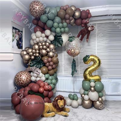 China Promotional Toy 183Pcs Animal Balloons Set Garland Kit Jungle Safari Theme Party Supplies Favors Kids Boys Birthday Party Baby Shower Decoration for sale