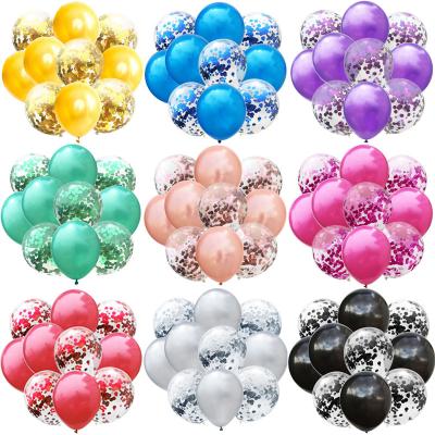 China Gift Toy 10pcs/lot Glitter Confetti Latex Balloons Romantic Wedding Baby Shower Birthday Party Decor Clear Air Balloons for sale